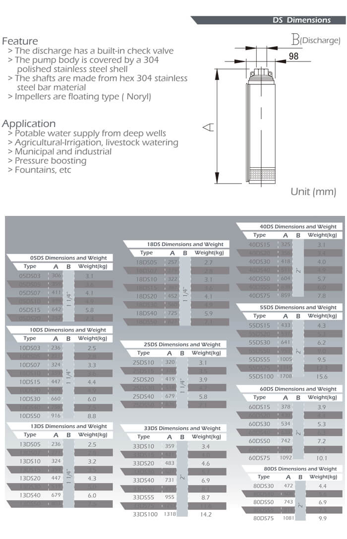 DS Series Submersible Pump